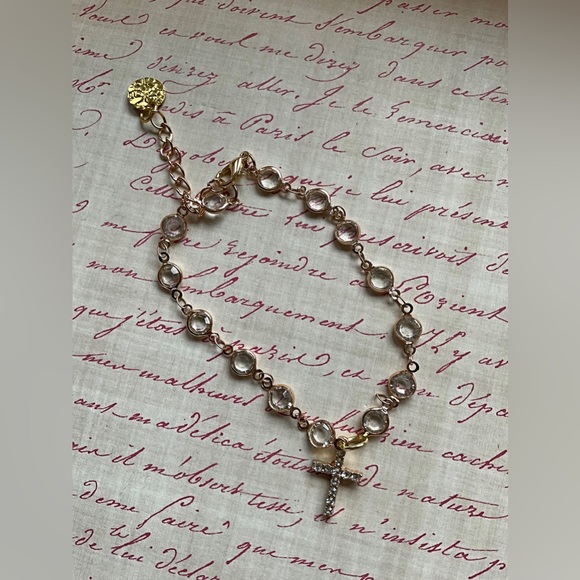 Cross Anklet. Crystal Chain. One of a Kind. Bundle and Save. Ladies Gift Idea. - Picture 4 of 5